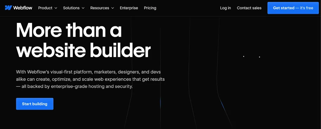 Webflow home page