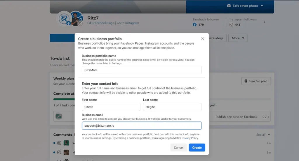 create meta business 