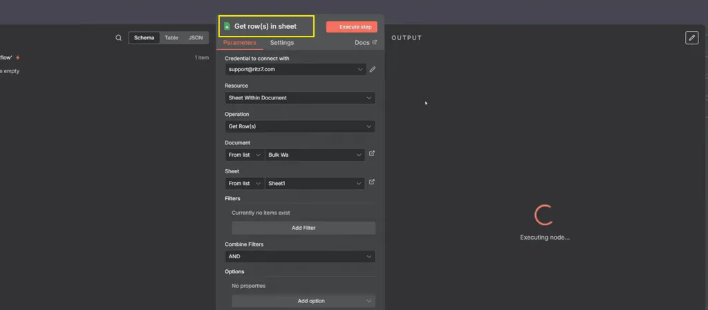 get rows parameters - sheet