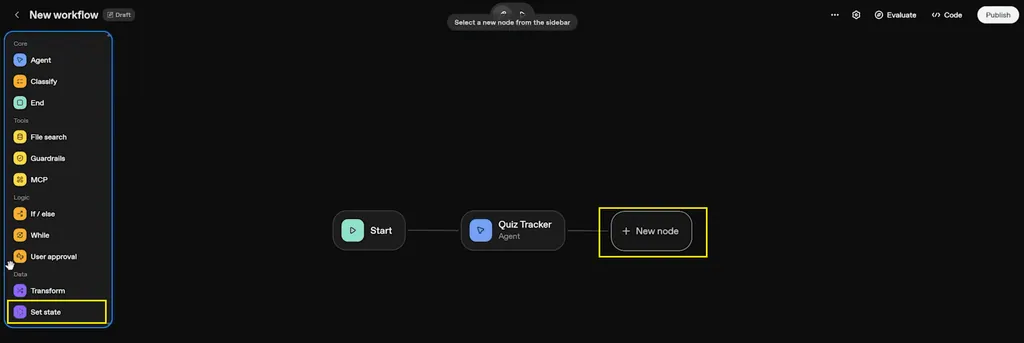 8. new node - set state
