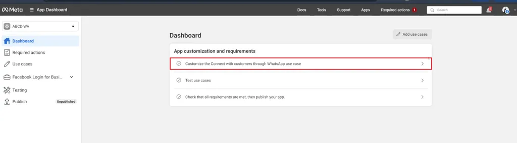 dashboard whatsapp app