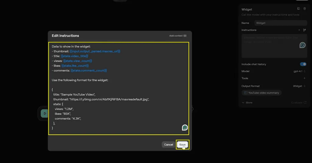 widget instructions...