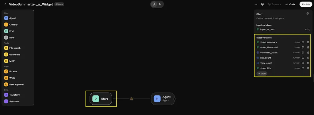 3. start - all variables